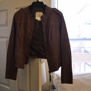 Anthropologie barely worn leather jacket!